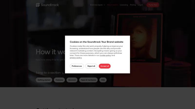 Homepage of Soundtrack Your Brand