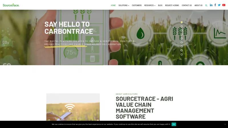 Homepage of SourceTrace