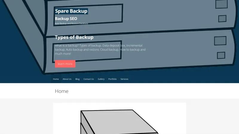 Homepage of Spare Backup