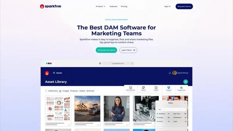 Homepage of Sparkfive