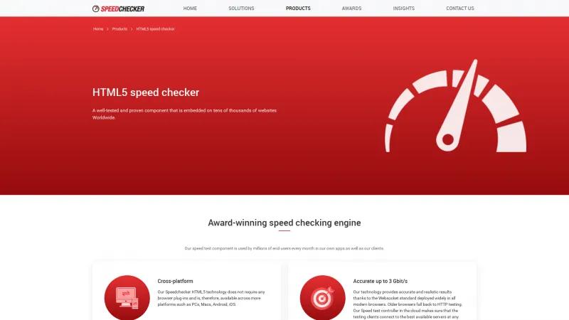 Homepage of SpeedChecker