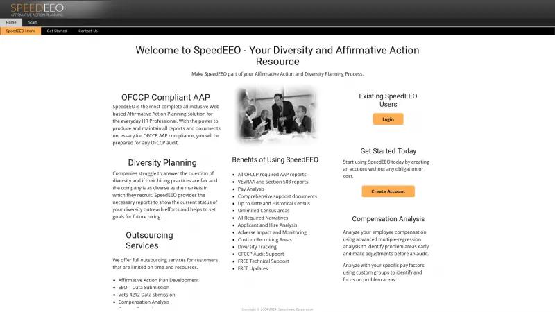 Homepage of SpeedEEO