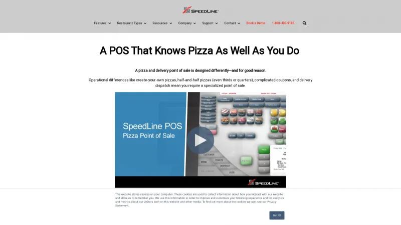 Homepage of SpeedLine Pizza POS