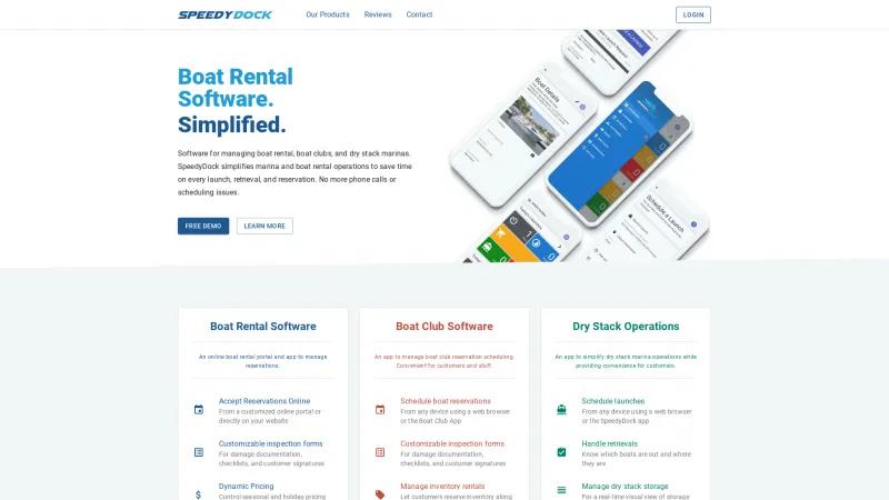 Homepage of SpeedyDock