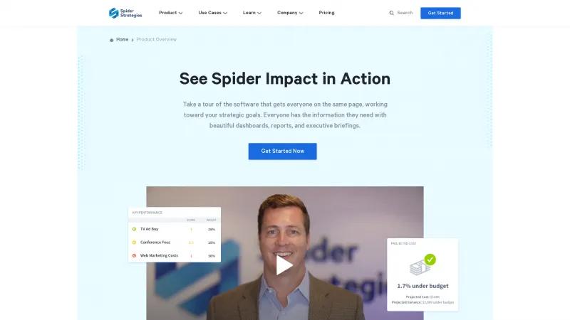 Homepage of Spider Impact