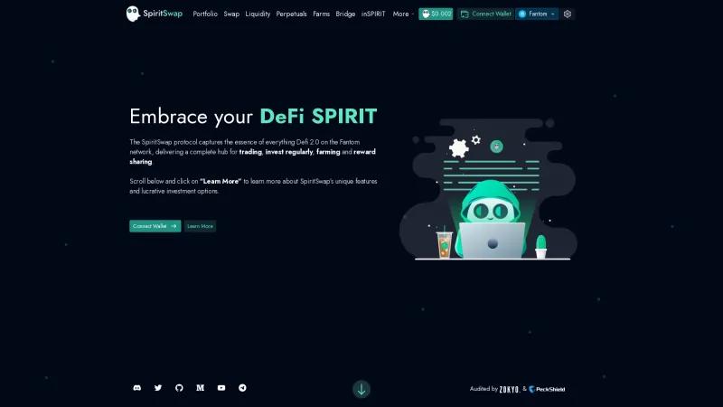 Homepage of SpiritSwap