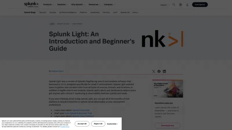 Homepage of Splunk Light