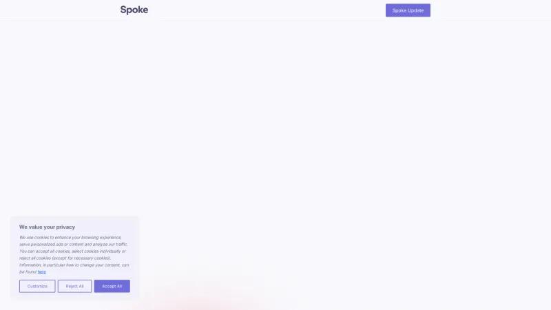Homepage of Spoke.ai