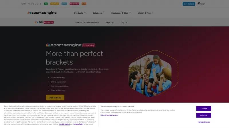 Homepage of SportsEngine Tourney