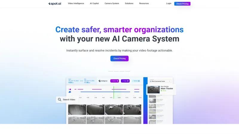 Homepage of Spot AI