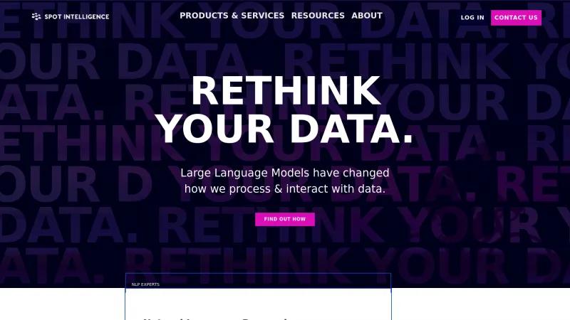 Homepage of Spot Intelligence