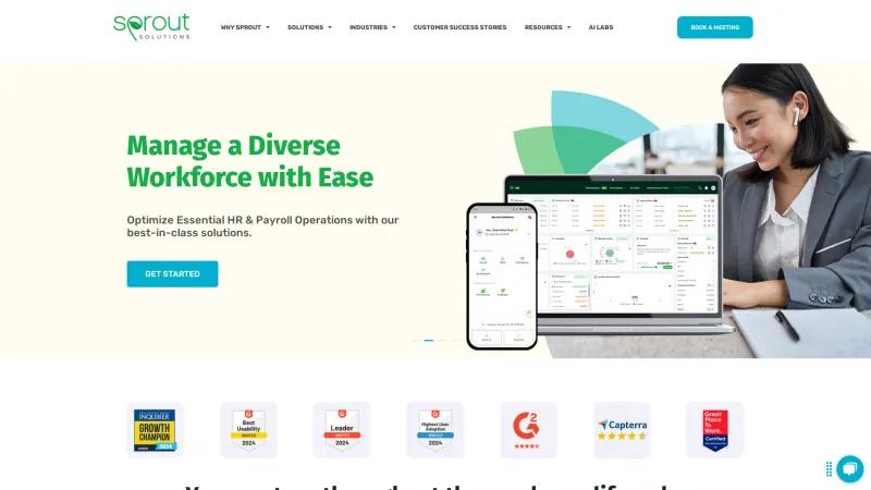 Homepage of Sprout Solutions