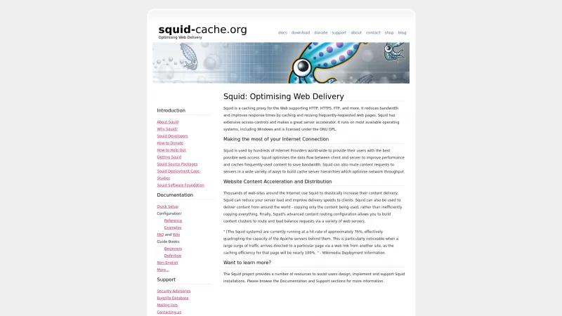 Homepage of Squid