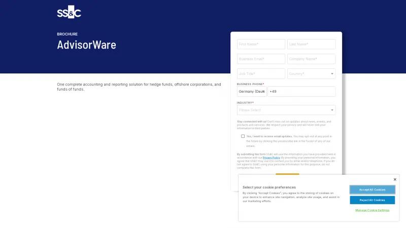 Homepage of AdvisorWare