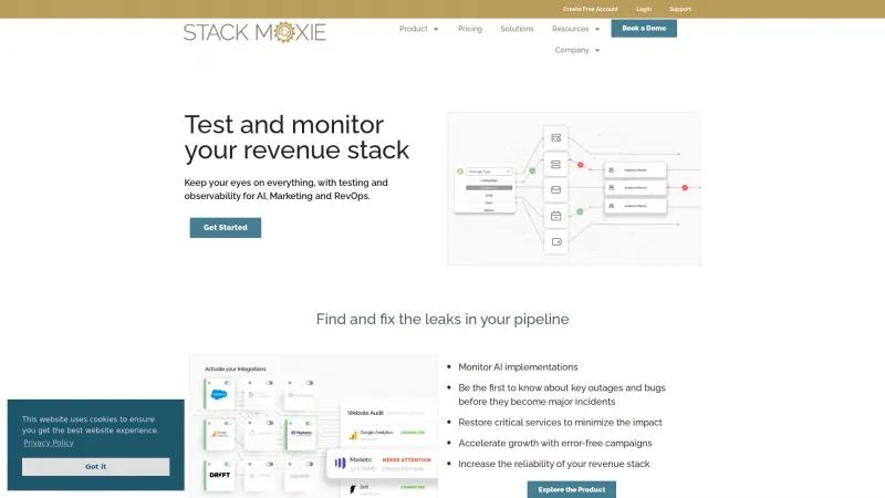 Homepage of Stack Moxie