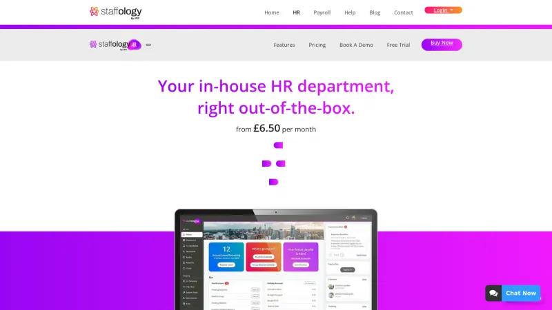 Homepage of Staffology HR