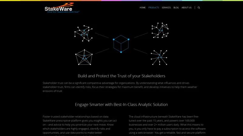 Homepage of StakeWare