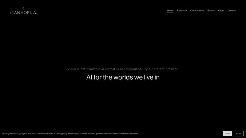 Homepage of Stanhope AI