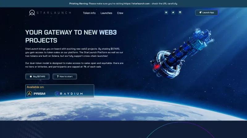 Homepage of StarLaunch