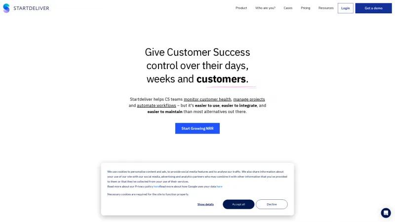 Homepage of Startdeliver