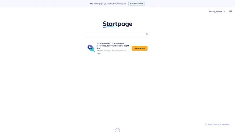 Homepage of Startpage