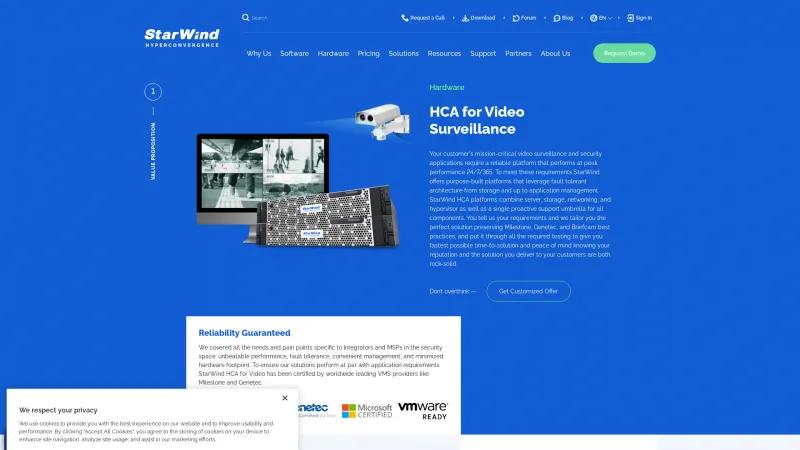 Homepage of StarWind HyperConverged Appliance Video