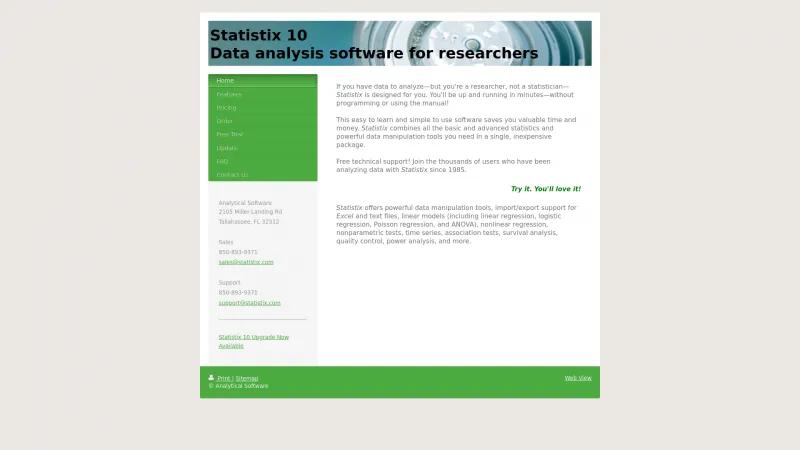 Homepage of Statistix