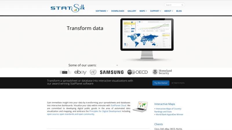 Homepage of StatPlanet Cloud