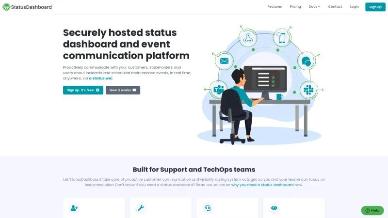 Homepage of StatusDashboard