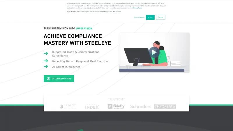 Enhance Your Compliance Strategy with SteelEye's Integrated Surveillance Solutions for Financial Services Homepage of SteelEye