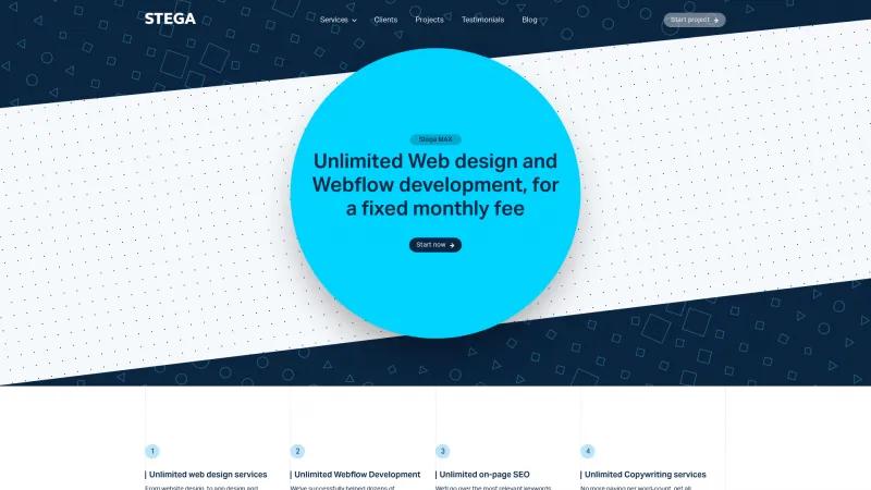 Homepage of Stega