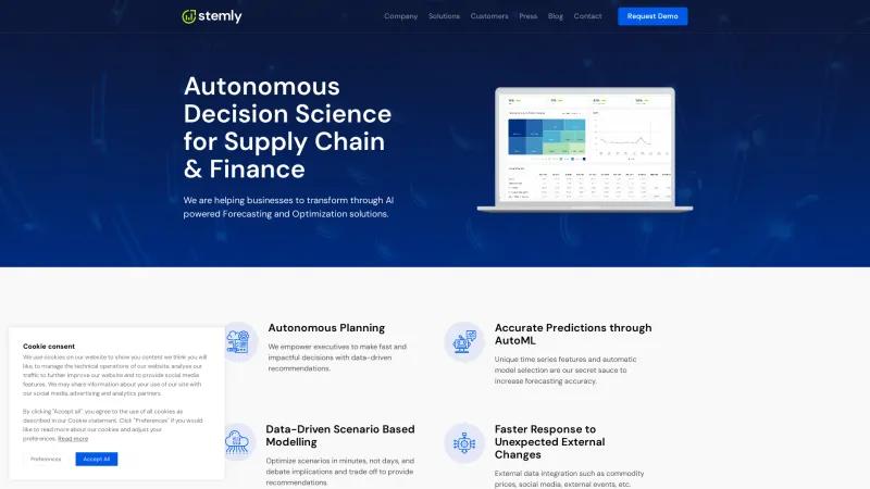 Homepage of Stemly