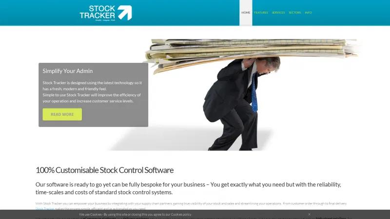 Homepage of StockTracker