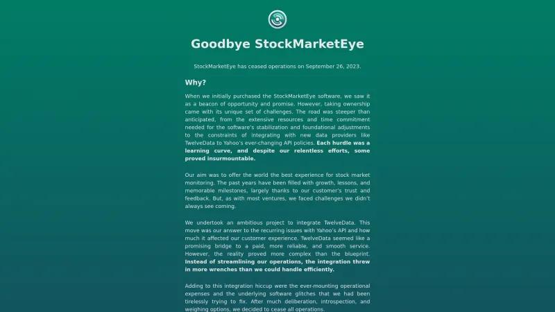 Homepage of StockMarketEye