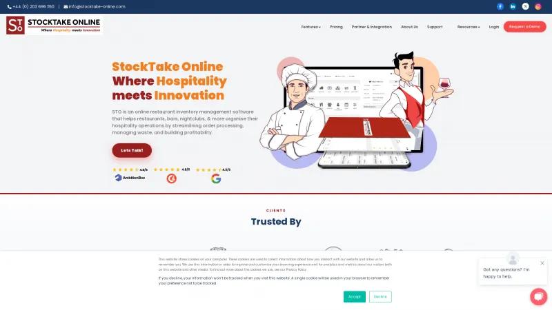 Homepage of StockTake Online