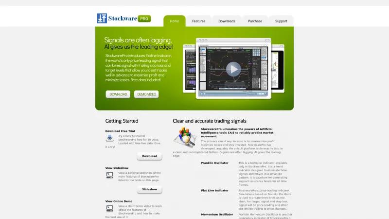 Homepage of StockwarePro