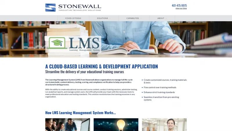 Homepage of Stonewall Learning Management System