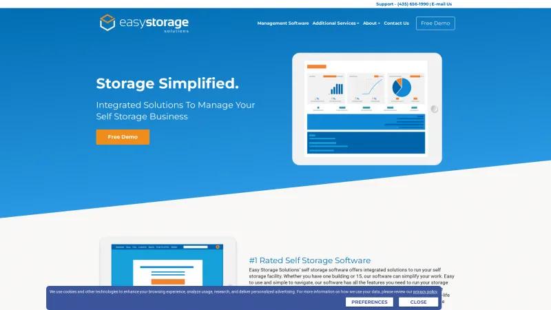 Homepage of Easy Storage Solutions