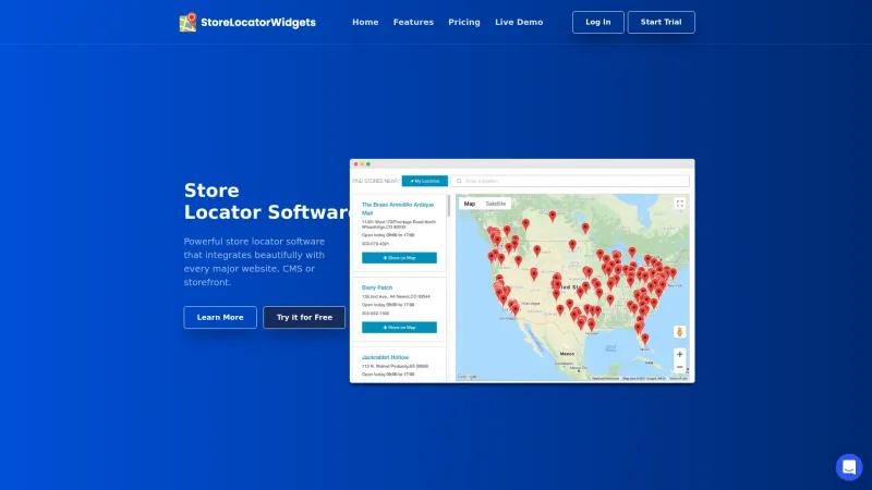 Homepage of Store Locator Widgets