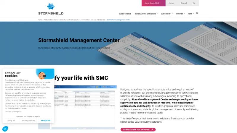 Homepage of Stormshield Management Center