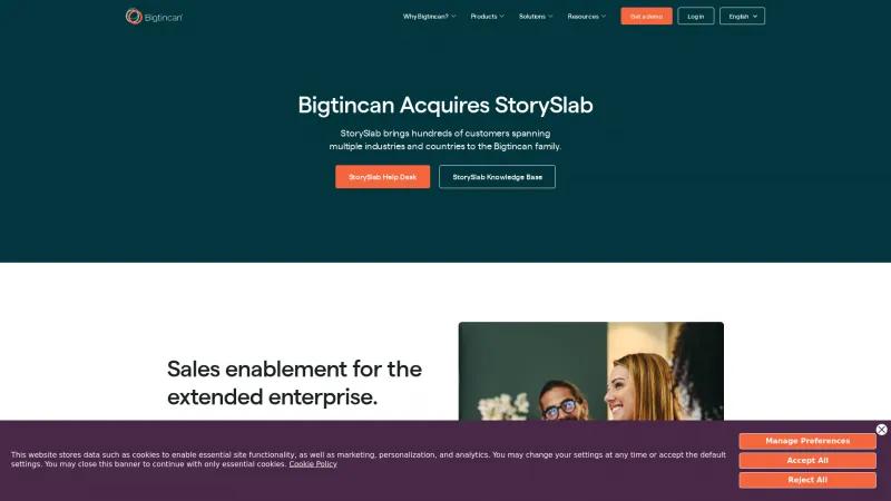 Homepage of StorySlab