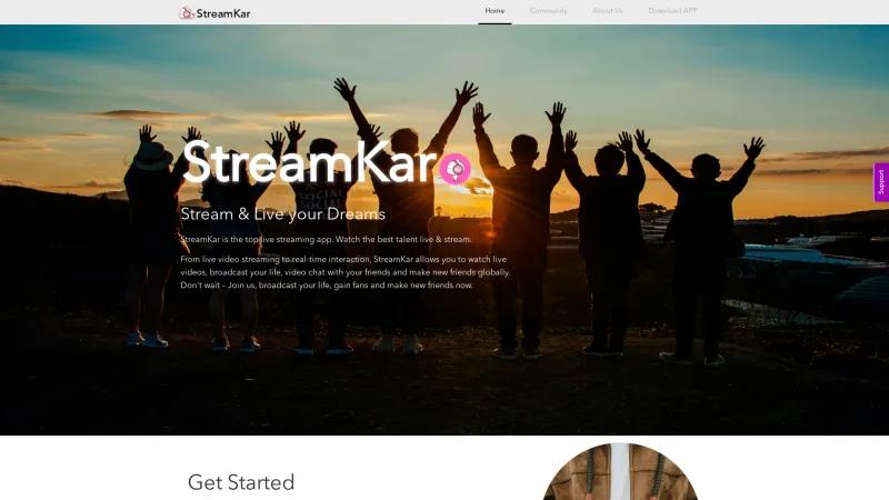 Homepage of StreamKar