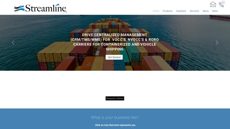 Homepage of Streamline ERP