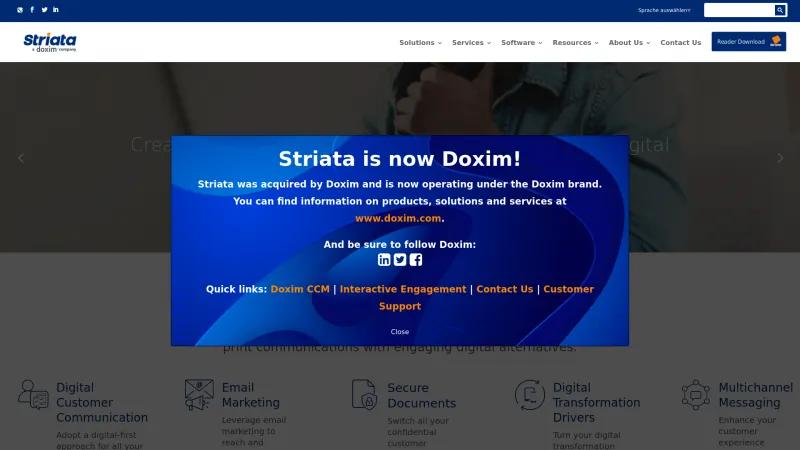 Homepage of Striata