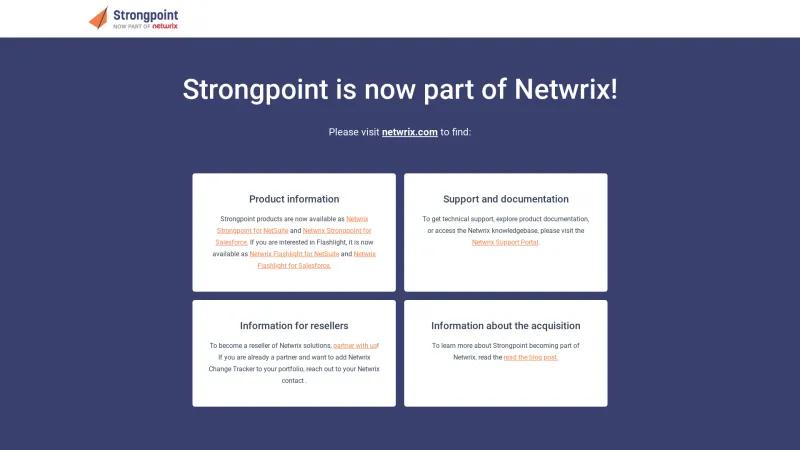 Homepage of Strongpoint