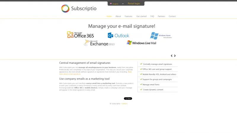 Homepage of Subscriptio