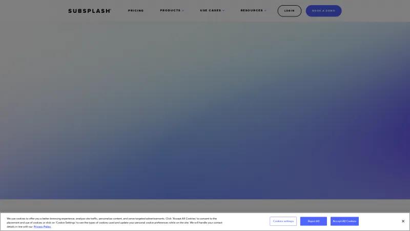 Homepage of Subsplash