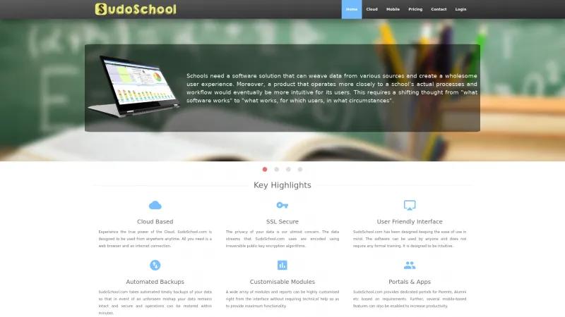 Homepage of SudoSchool