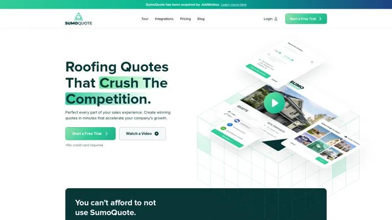 Homepage of SumoQuote