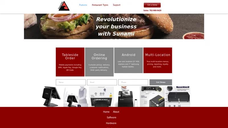 Homepage of Sunami POS